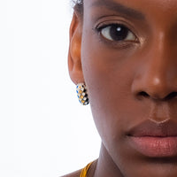 EARTH SEED EARRINGS (Silver-Yellow)