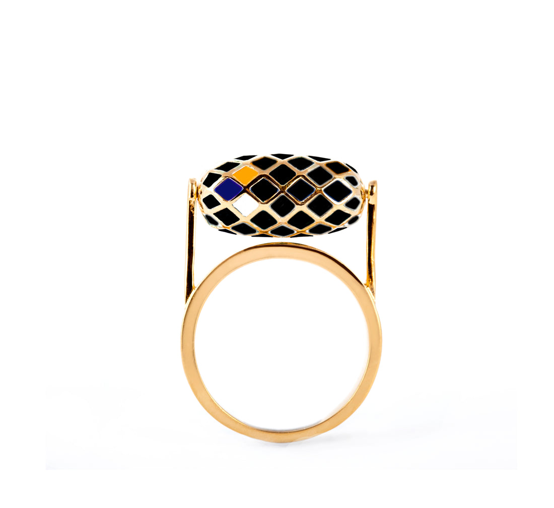 E-MOTION KINETIC RING (Gold-Black)