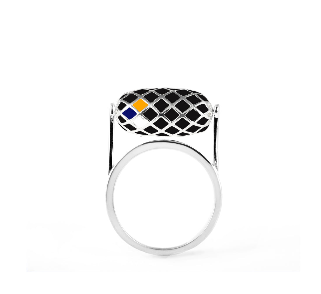 E - MOTION KINETIC RING (Silver-Black)