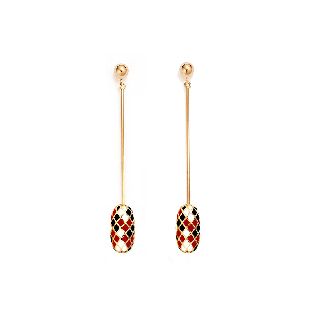 AIR SEED EARRINGS (Gold-Red)