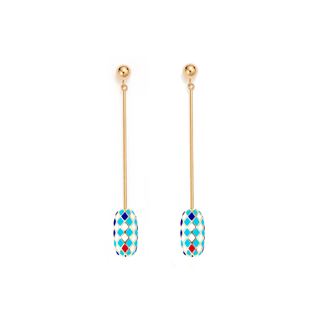 AIR SEED EARRINGS (Gold-Blue)