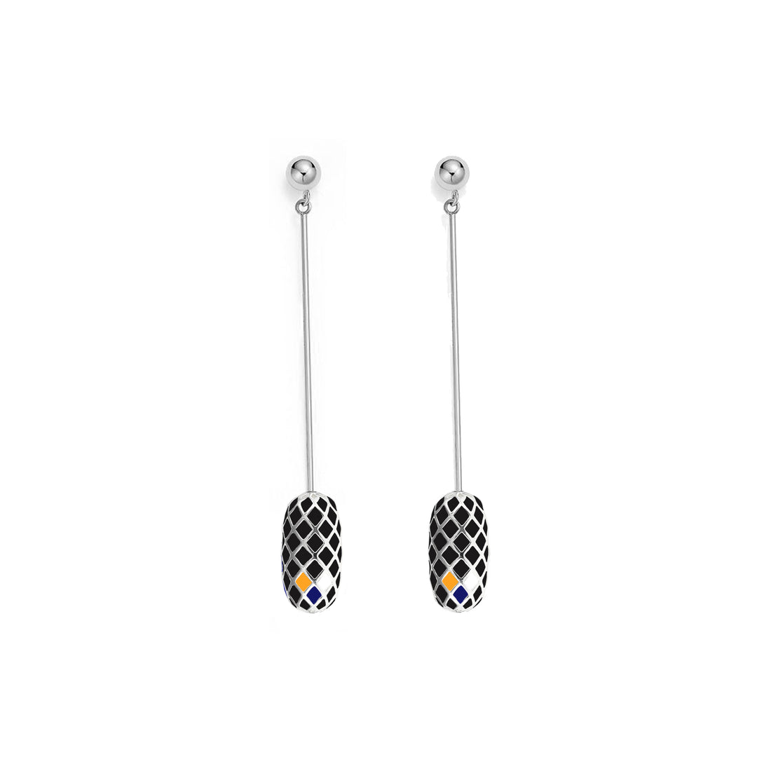 AIR SEED EARRINGS (Silver-Black)