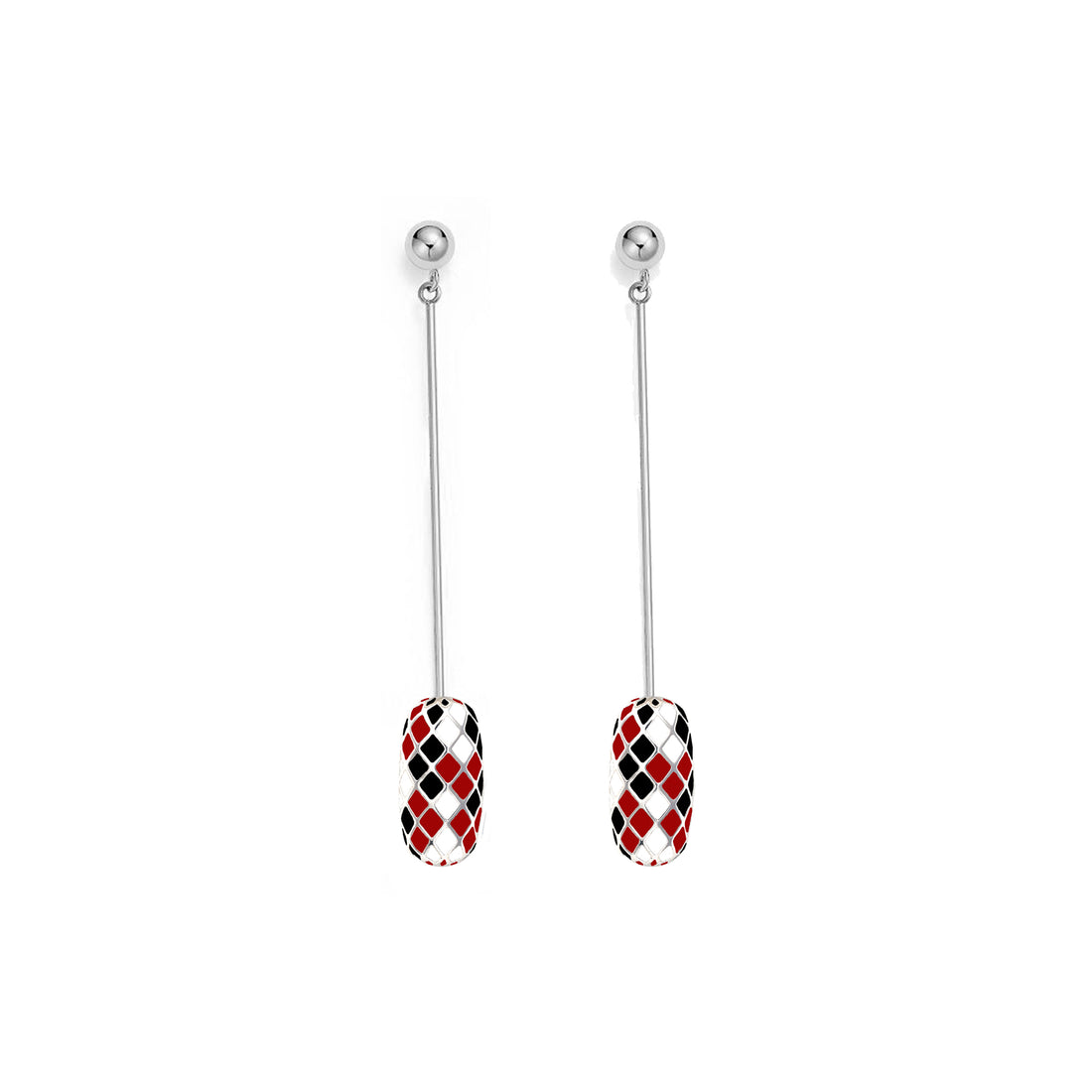 AIR SEED EARRINGS (Silver-Red)