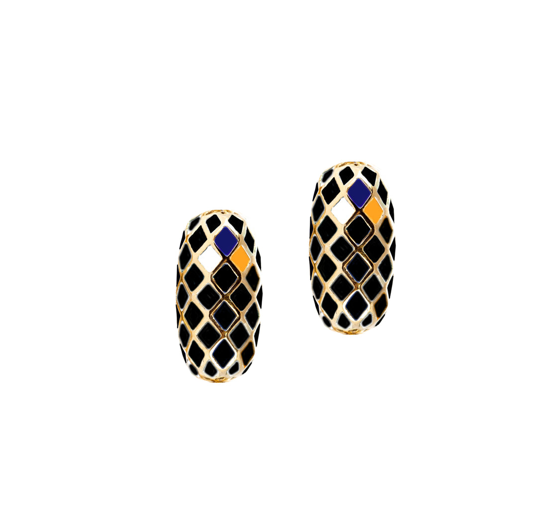 EARTH SEED EARRINGS (Gold-Black)