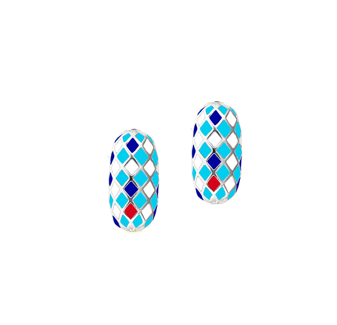 EARTH SEED EARRINGS (Silver-Blue)