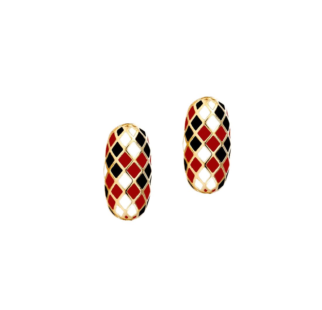 EARTH SEED EARRINGS (Gold-Red)